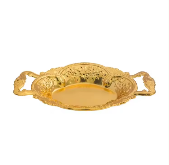 Factory Wholesale Arabian Luxury Decorative Gold Metal Fruit Candy Small Bowl