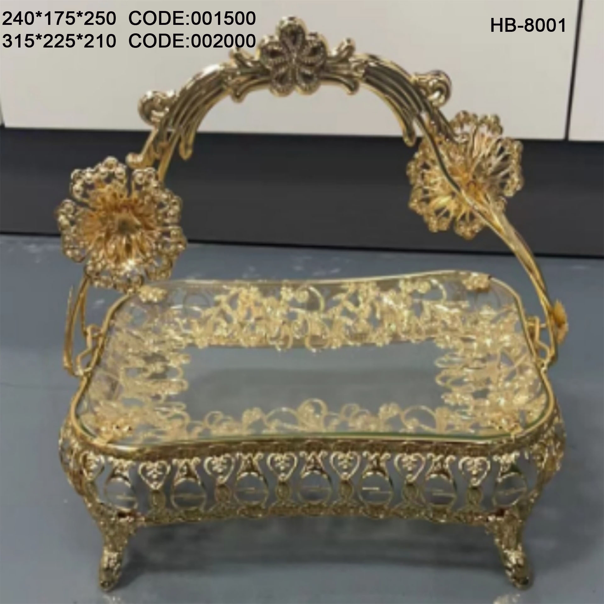 European High Standard Hardware & Glass Fruit  Basket 