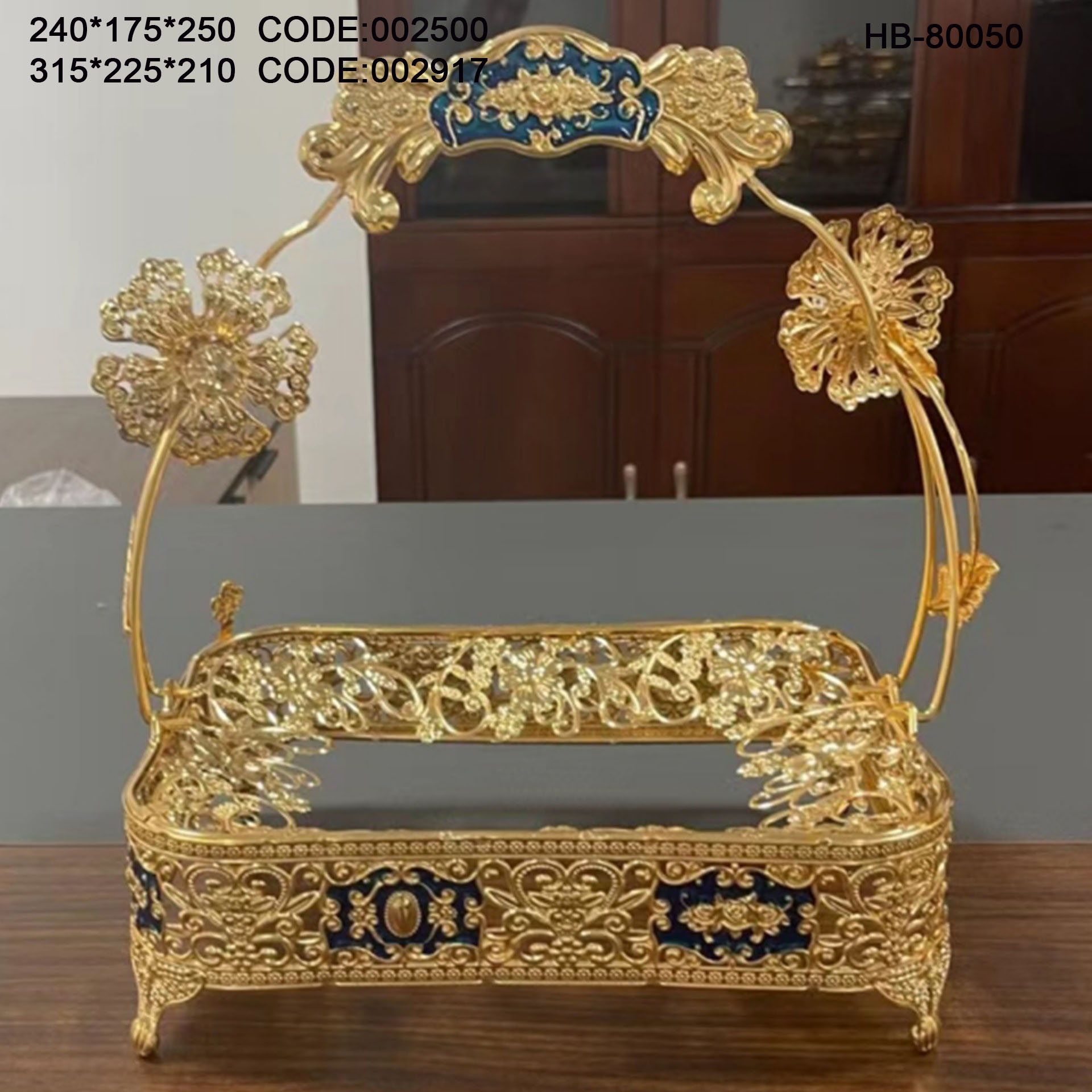 European High Standard Hardware & Glass Fruit  Basket 