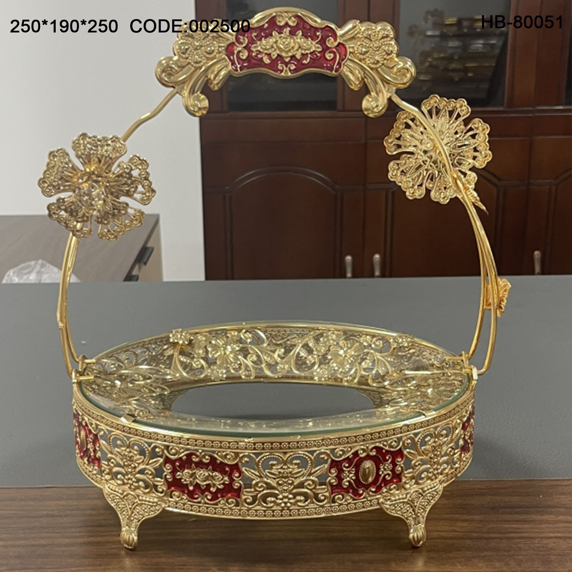 European High Standard Hardware & Glass Fruit  Basket 