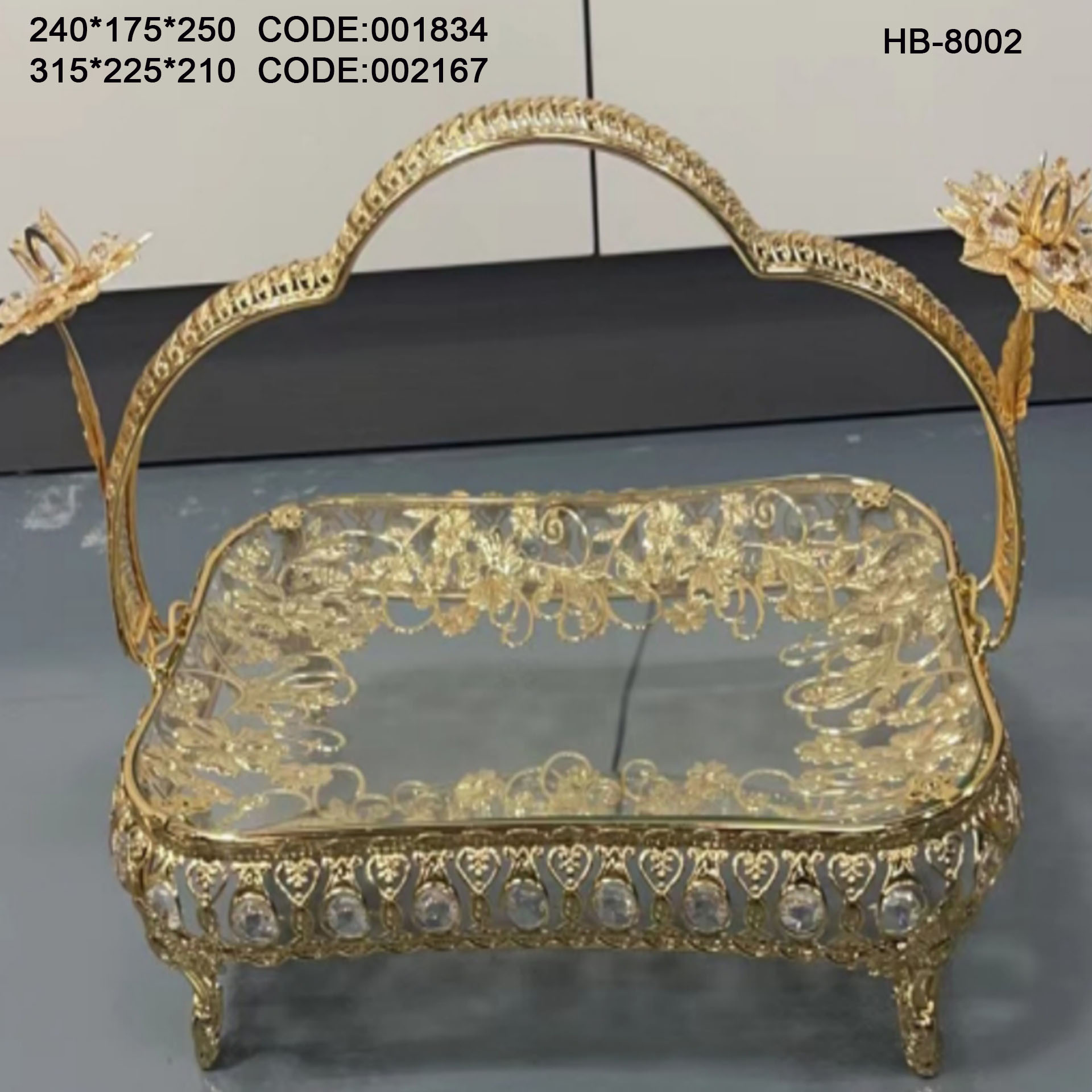 European High Standard Hardware & Glass Fruit  Basket 