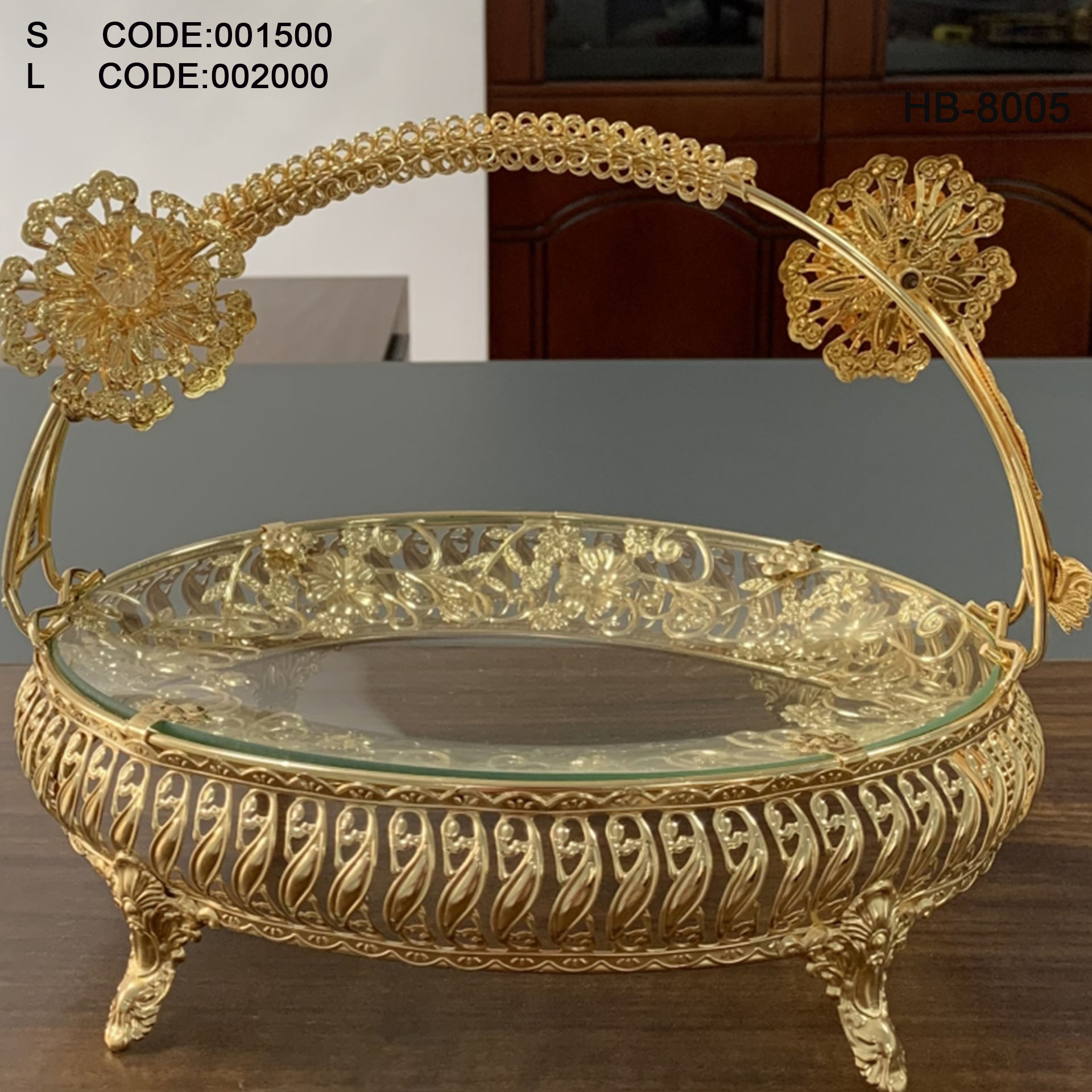 European High Standard Hardware & Glass Fruit  Basket 