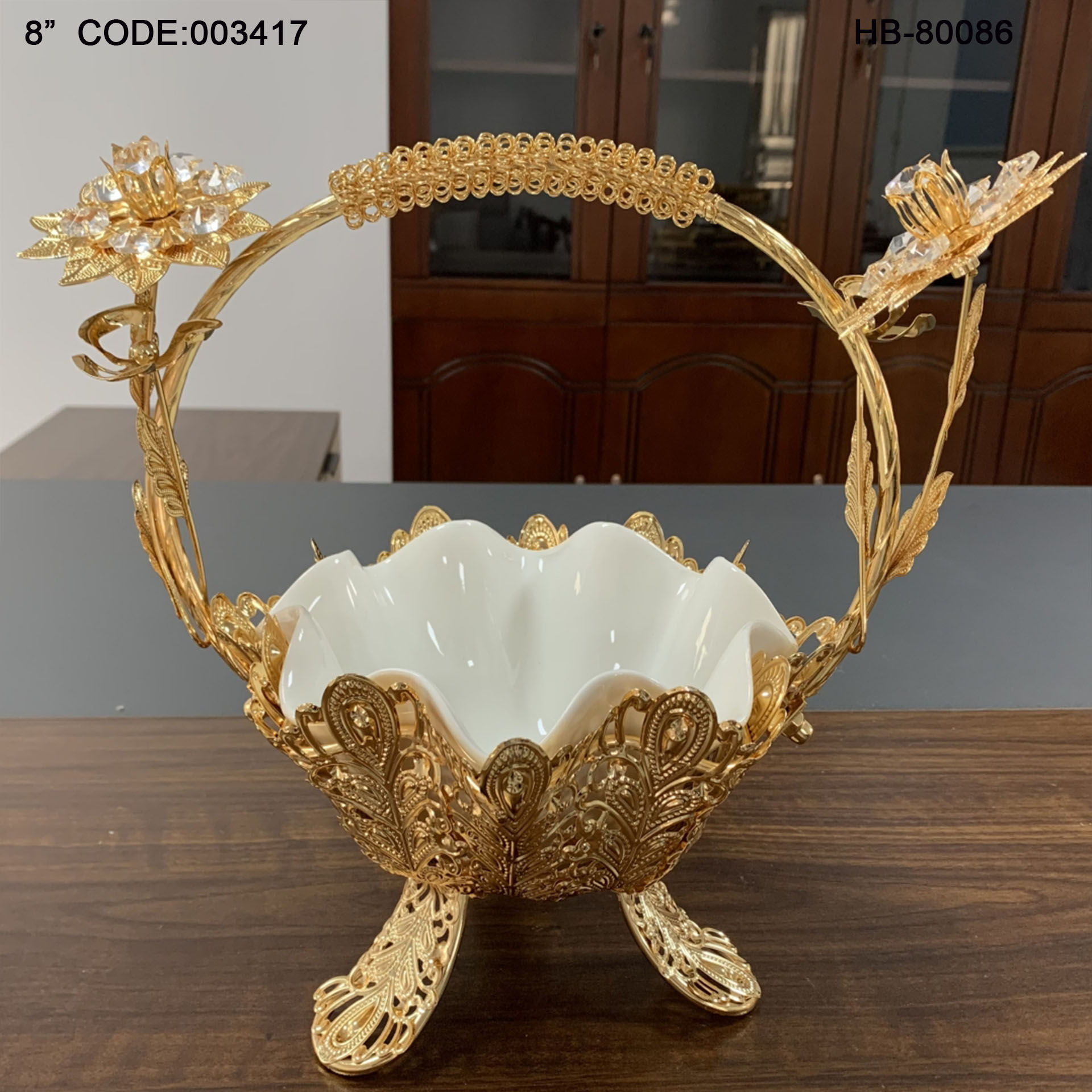 European High Standard Hardware & Glass Fruit  Basket 