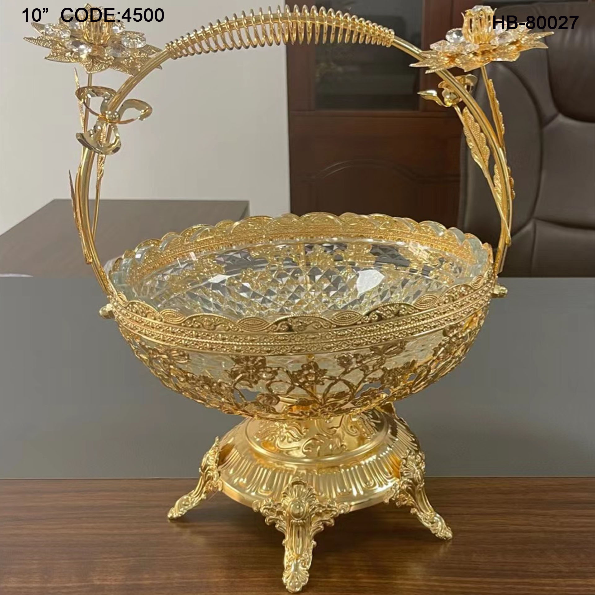 European High Standard Hardware & Glass Fruit  Basket 